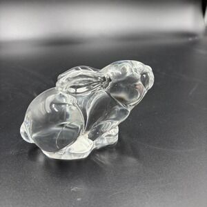 Vintage 24% Pbo Crystal Rabbit Bunny Figurine Handcrafted MCM Decor Paperweight